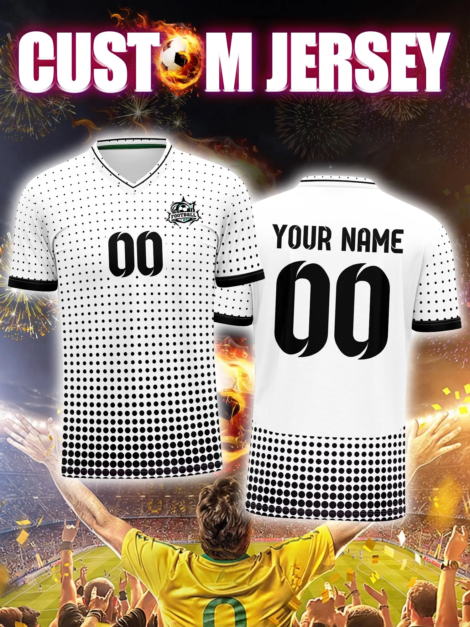 

Футболка для футбола с индивидуальным изображением, номером и именем, для тренировок, для любительских команд, для спортсменов.