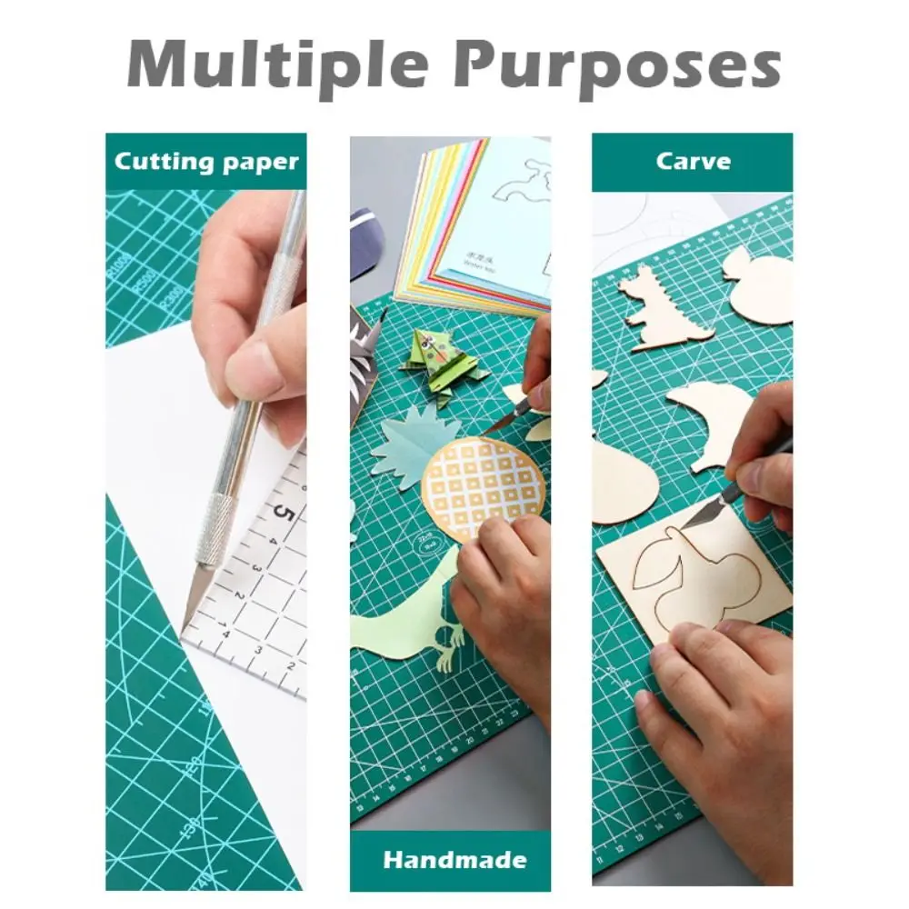 Multi-purpose PVC Cutting Pad Foldable A3-A4/A4-A5 Size Switching Carving Board Waterproof Cutting Mat Sewing Tool