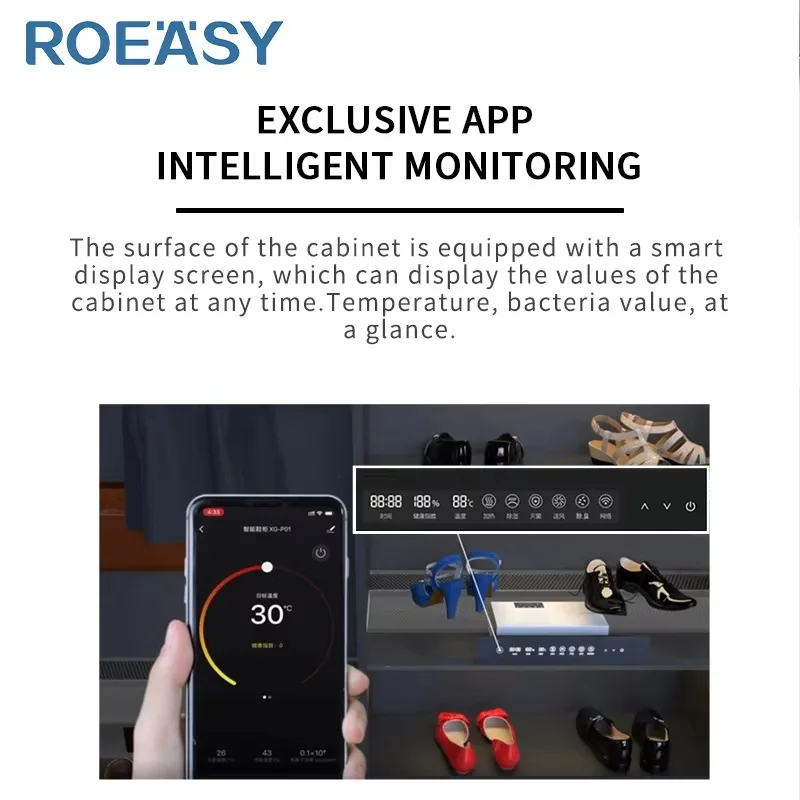 

ROEASY Warm air Clothes Airer Machine Wardrobe Clothes Dryer with Stainless Steel Racks and Running Wheels