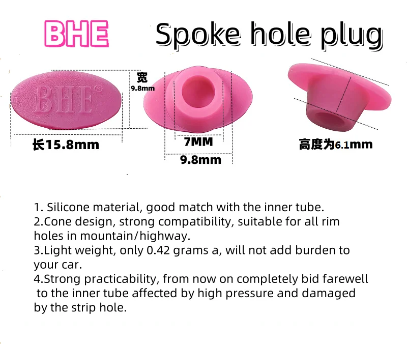 BHE 36pc/Bottle MTB Road Bike Rim Plug Eyeleted Rims Bicycle Wheel Plugs Bike Tire Pad Steel Ring Hole Plugs Vehicles Parts