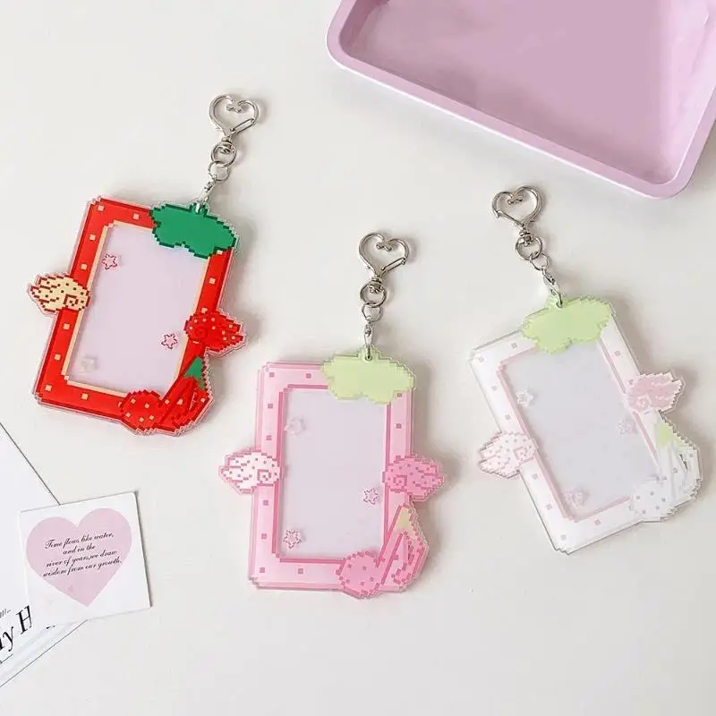 1Pcs Fashion Kpop Acrylic Musical Note 3in Photo Card Holder Cute Idol Photo Storage Backpack Pendant Keychain