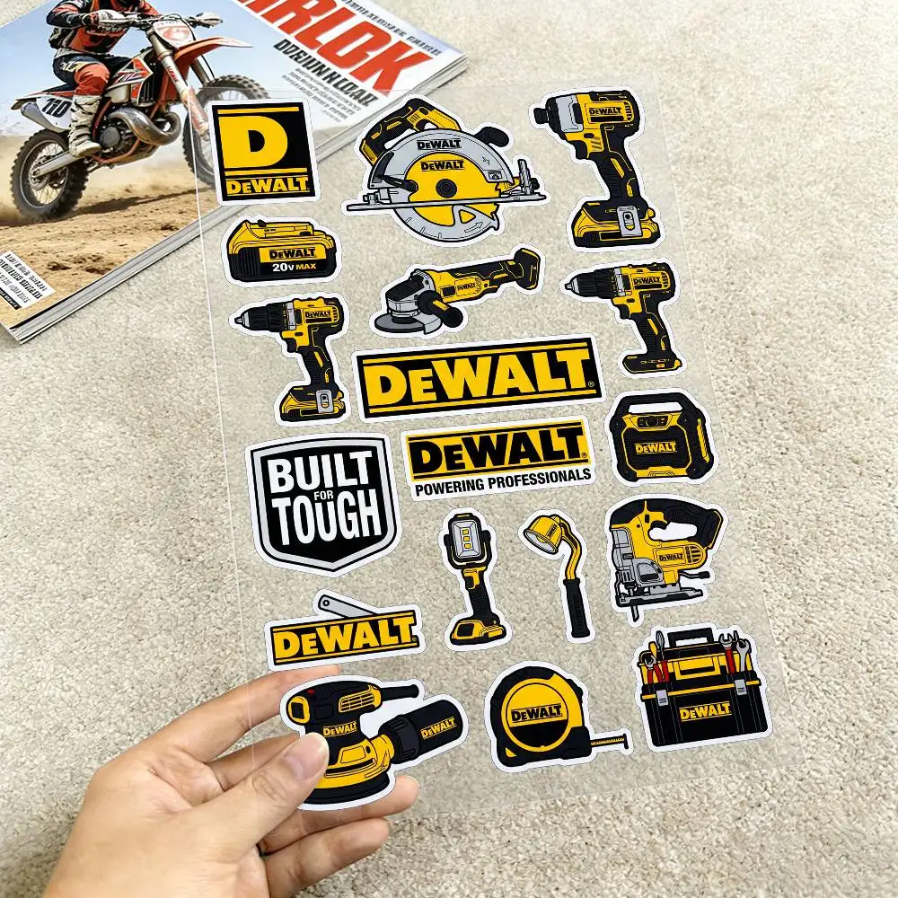

For DEWALT Waterproof Reflective Motorbike Stickers Easy Peel Removable Decals For Motorcycle Car