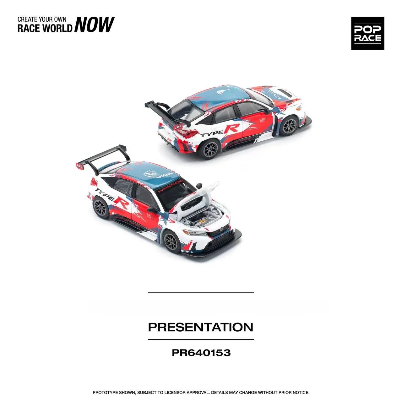 **Pre-order **Xcartoys X POP RACE 1:64 TYPE-R (FL5) TCR - PRESENTATION Diecast Model Car