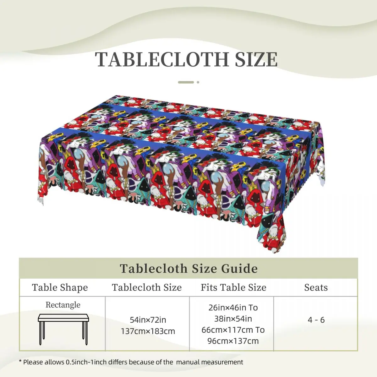 Shadow Wizard Money Gang We Love Casting Spells Rectangular Tablecloth Waterproof Table Cover for Dining Events Table Cloth