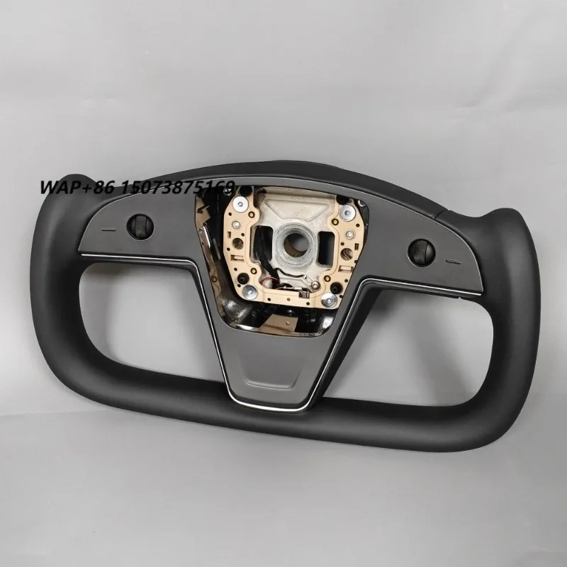 Durable Comfortable Latest Leather Yoke Heated Sports Steering Wheel for Model 3 Model Y