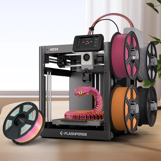 AD5X 4-Color FDM 3D Printer PLA 600mm/s Max Speed Automatic Leveling 300 High Temp Multi-Color Printing