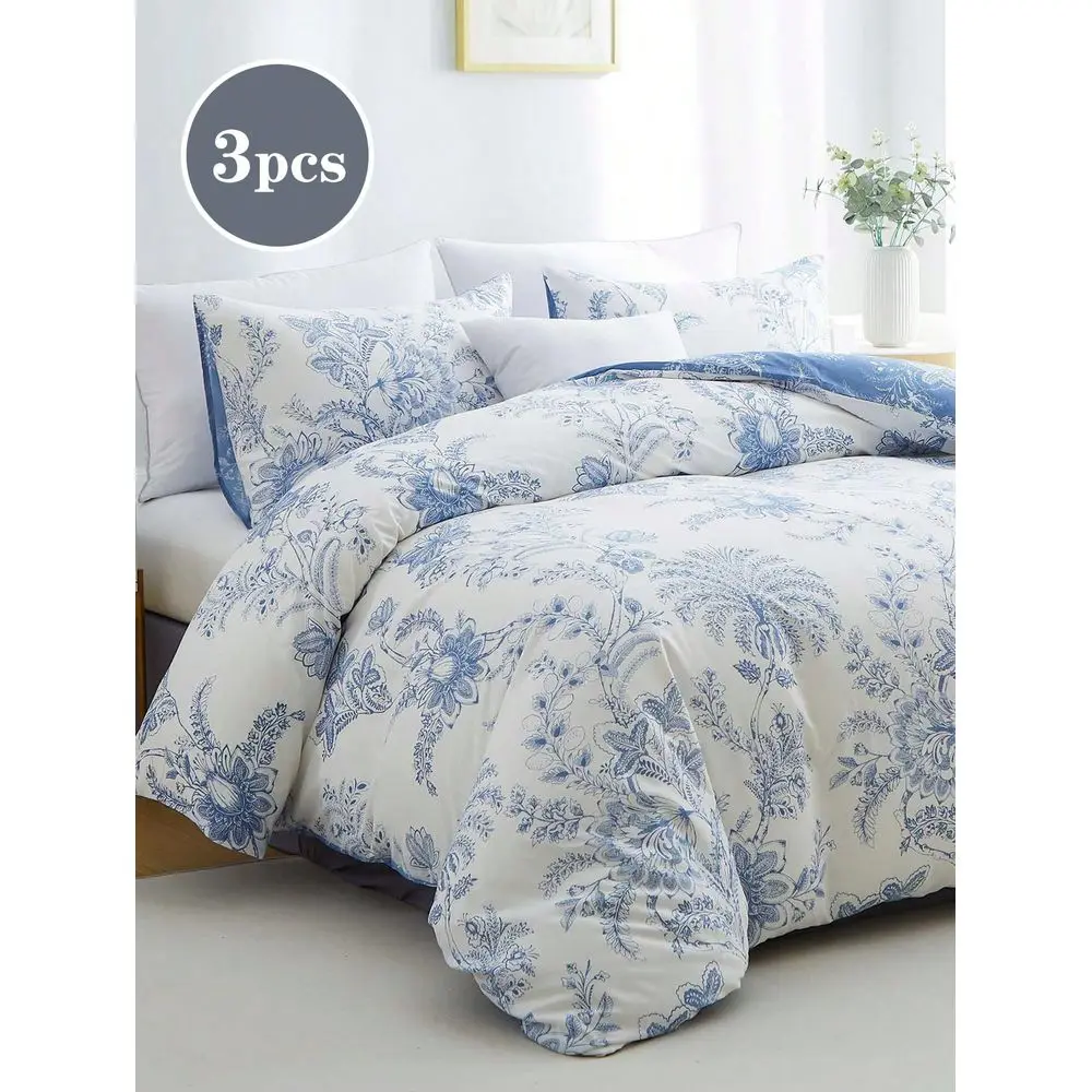 Floral Pattern Duvet Cover Set, Bedding, Super Soft SkinFriendly Duvet Cover, Washed, Floral Print Duvet Cover Set, Includes Pil