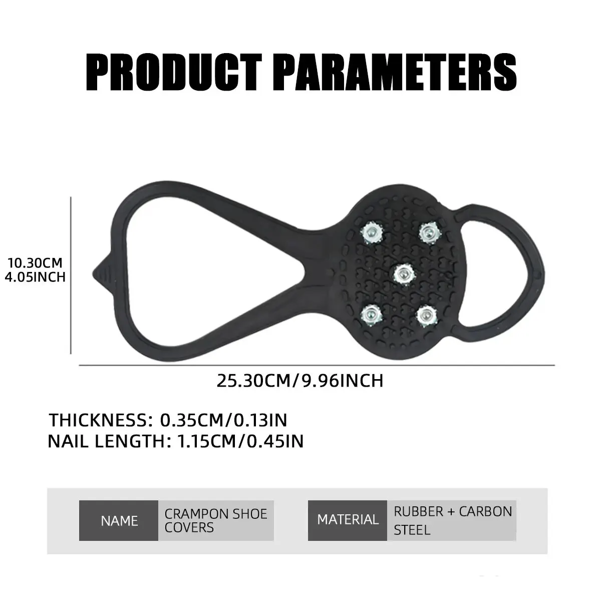 5 Teeth Ice Gripper 5 Color For Shoes Women Men Crampons Ice Gripper Spike Grips Cleats For Snow Studs Non-Slip Climbing Hiking - view 2
