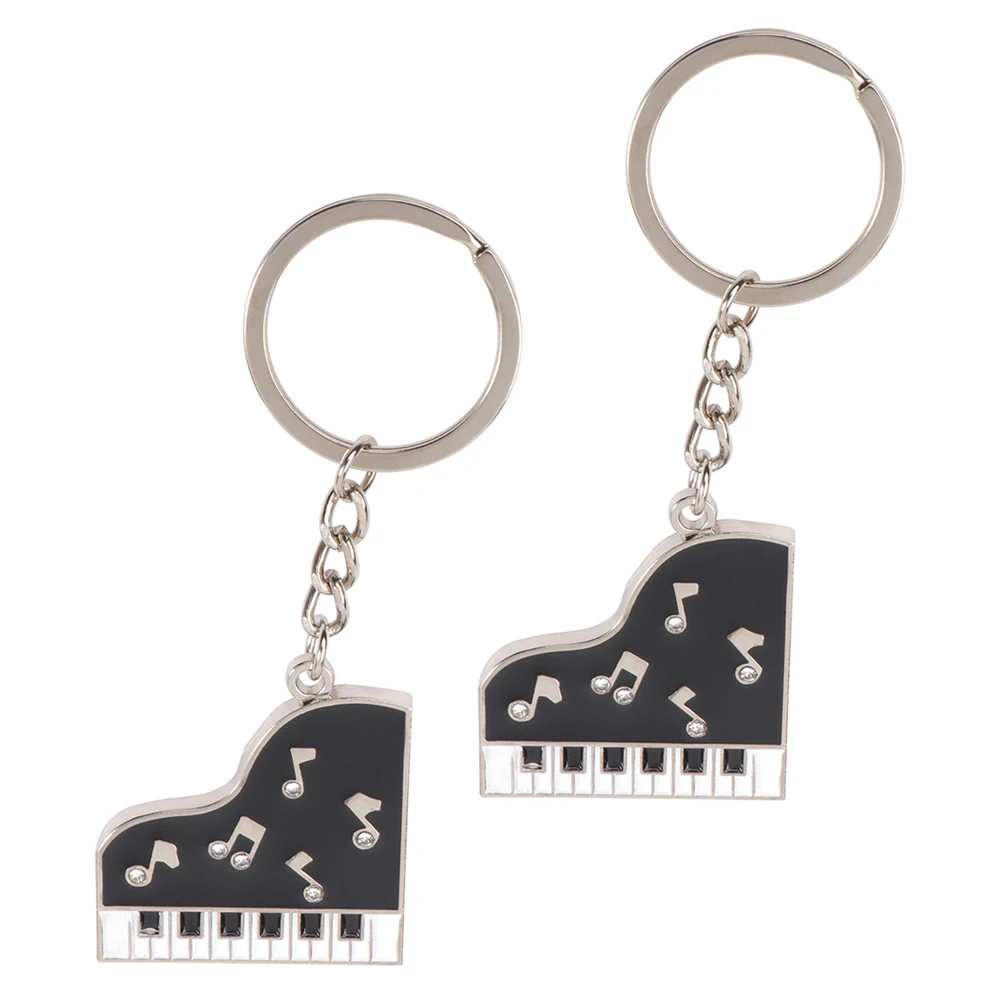 

2pcs Piano Keychain Zinc Alloy Creative Gifts Keyboard Pendant Backpack Chain School Reward Handbag Decor