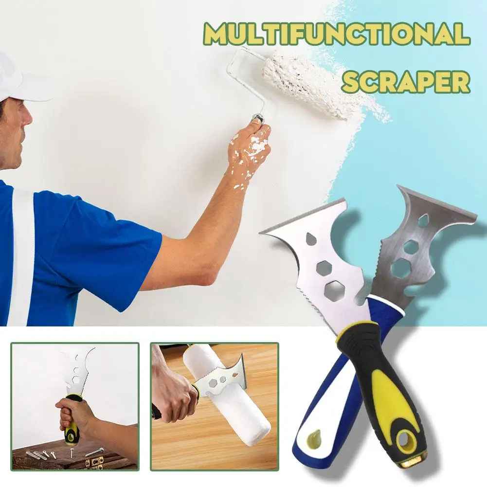 Multi Use Putty Knife Stainless Steel Paint Scraper Removal Construction Tool For Wallpaper Can Opener Home