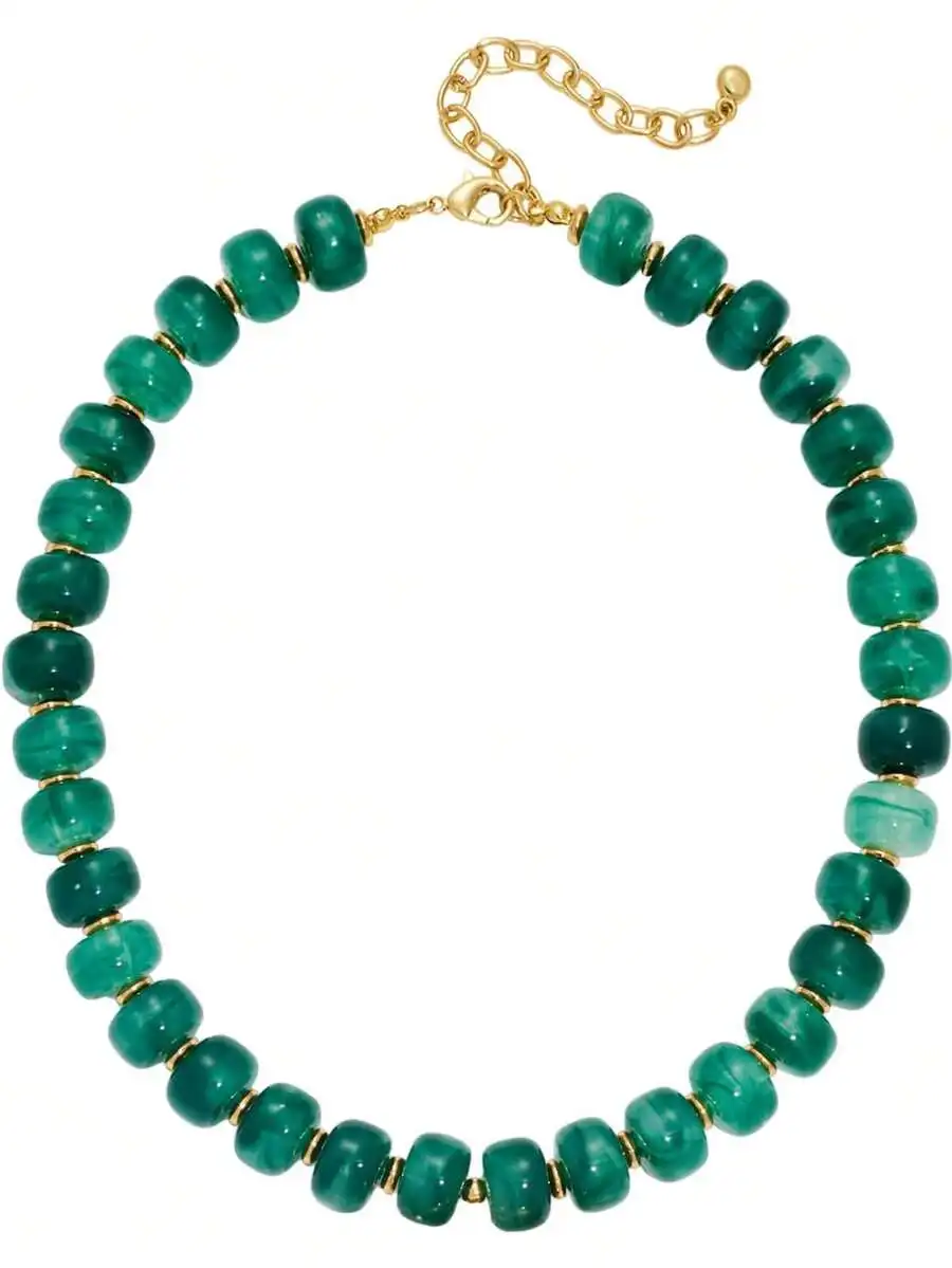 1pc Resin Chunky Bead Decor Women's Minimalist Modern Style Necklace Accessory