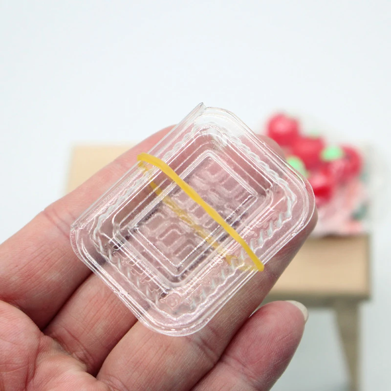 Dollhouse Transparent Fast Food Box, Vegetable And Fruit Bottom Tray, Bento Lunch Box, Kitchen Accessories