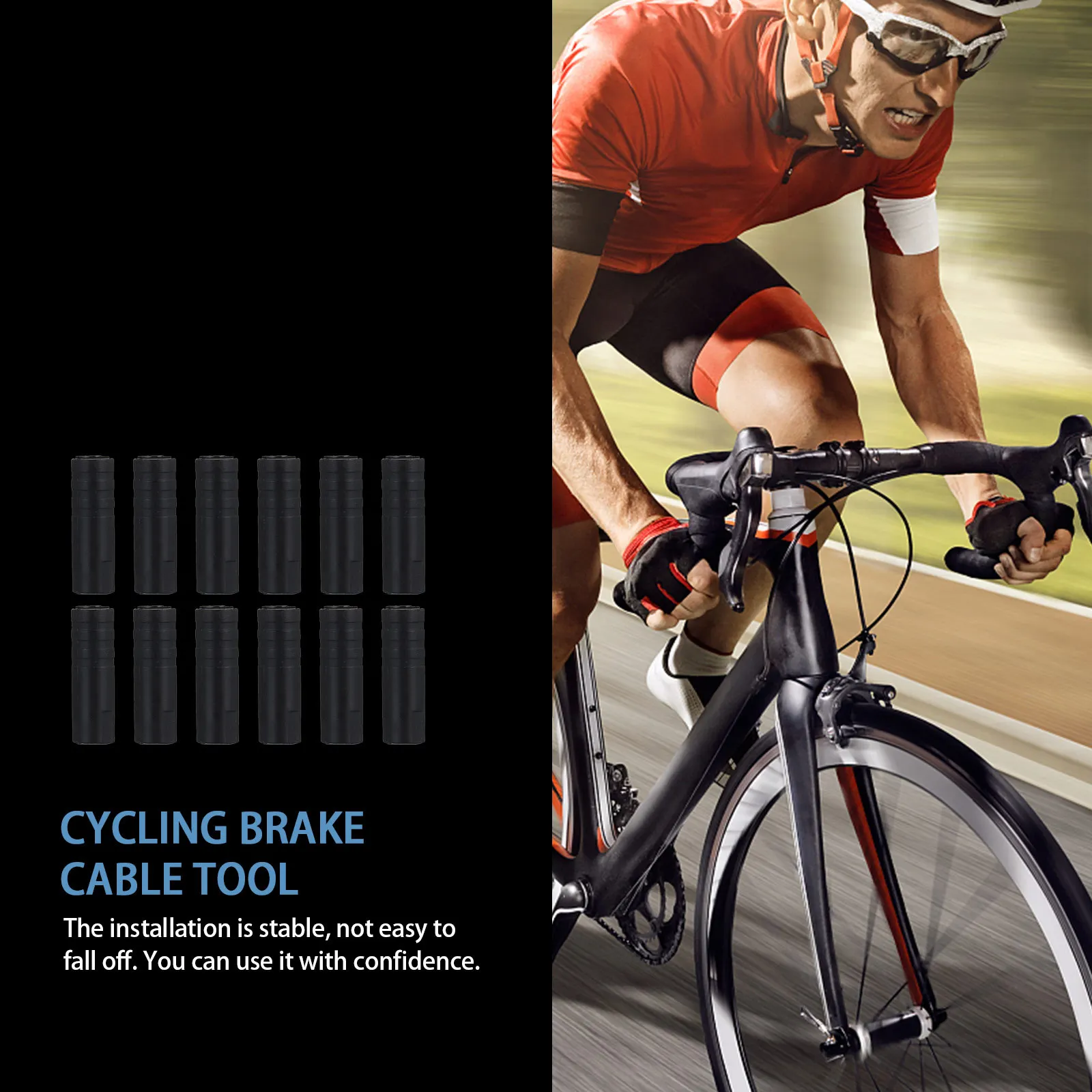 

100Pcs Bike Brake Cable Caps Premium Plastic Cycling Brake Cable End Sleeves Secure Fit Long Service Life for Mountain Bike