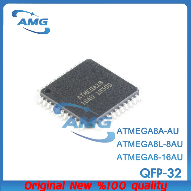 5PCS ATMEGA8-16AU ATMEGA8L-8AU ATMEGA8A-AU Package the QFP-32 8-bit microcontroller