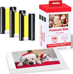 KP108 Compatible For Canon Selphy Color Paper Set CP1500 CP1300 CP1200 CP910 CP900 Photo Paper Printer KP108IN 6 Inch