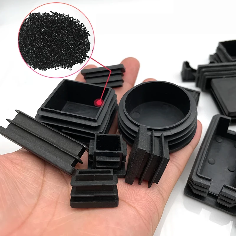 3/5/8/10pcs Black Square Plugs Pipe Tube Cap Plastic Tubing End Cap Insert Blanking Stopper 19 20 22 23 25 28 30 38-100mm