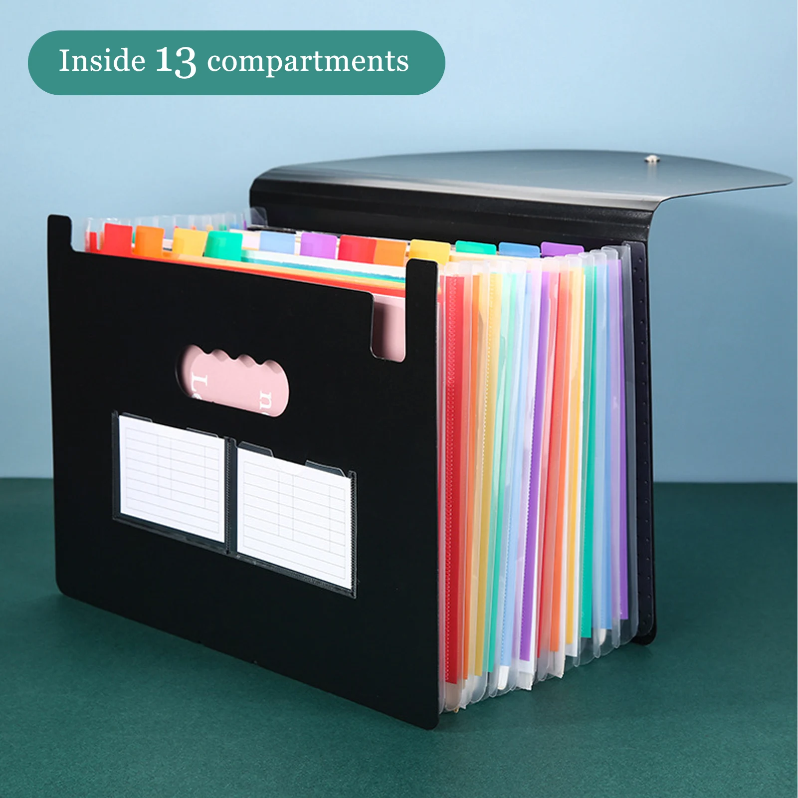 13/24 Pockets Expanding File Folder with Cover Accordian Contract File Organizer A4/A6 Document Organizer for Home Office School