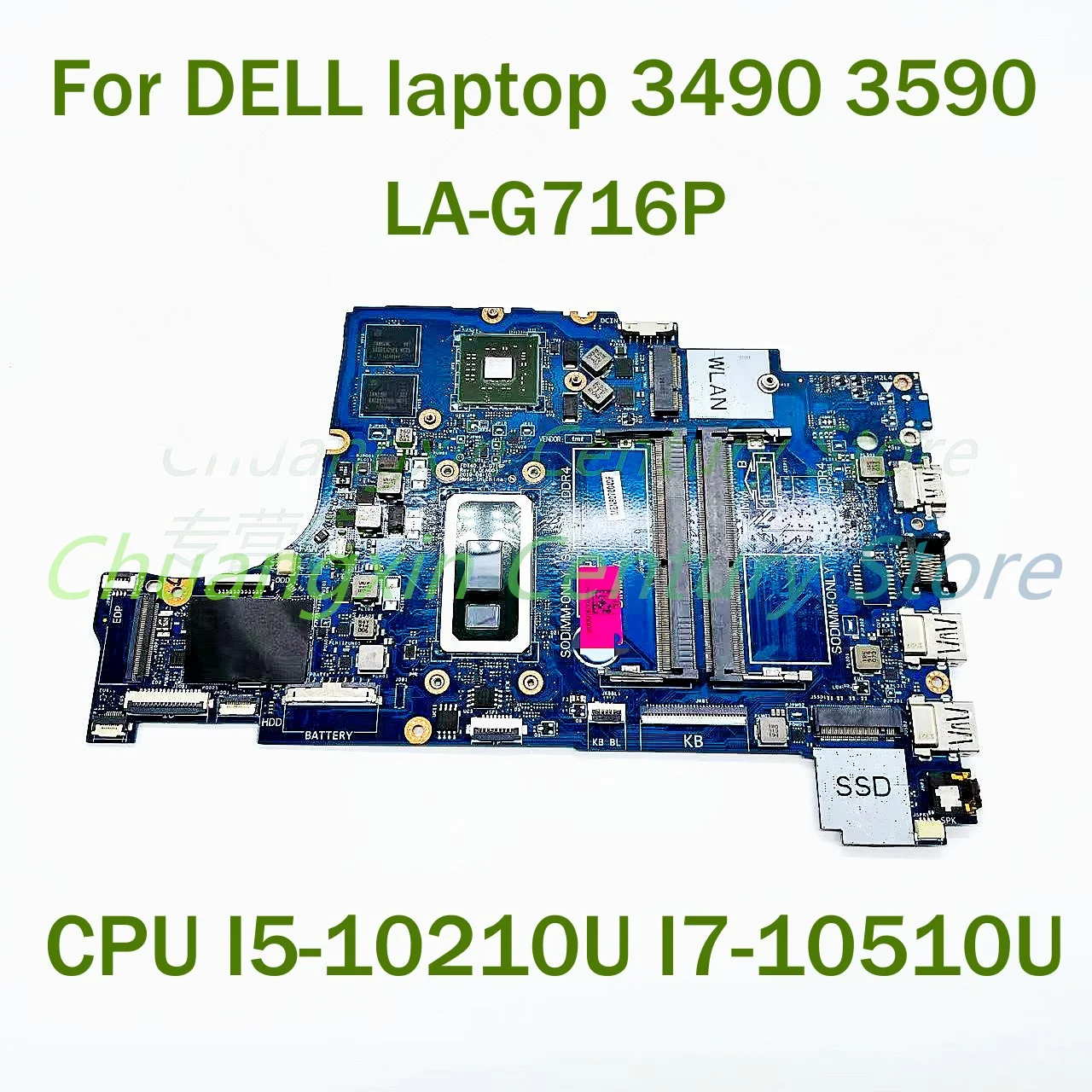 

For DELL laptop 3490 3590 Laptop motherboard LA-G716P with CPU I5-10210U I7-10510U 100% Tested Fully Work