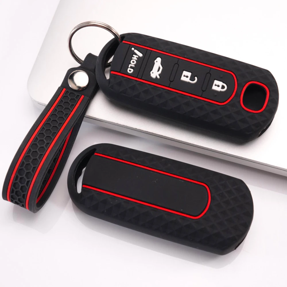 Key Case Cover With Wrist Strap For Mazda 3 Axela 6 Atenza CX3 CX5 CX8 CX9 CX30 CX50 CX60 MX5 MX30 Premium Protective Durable
