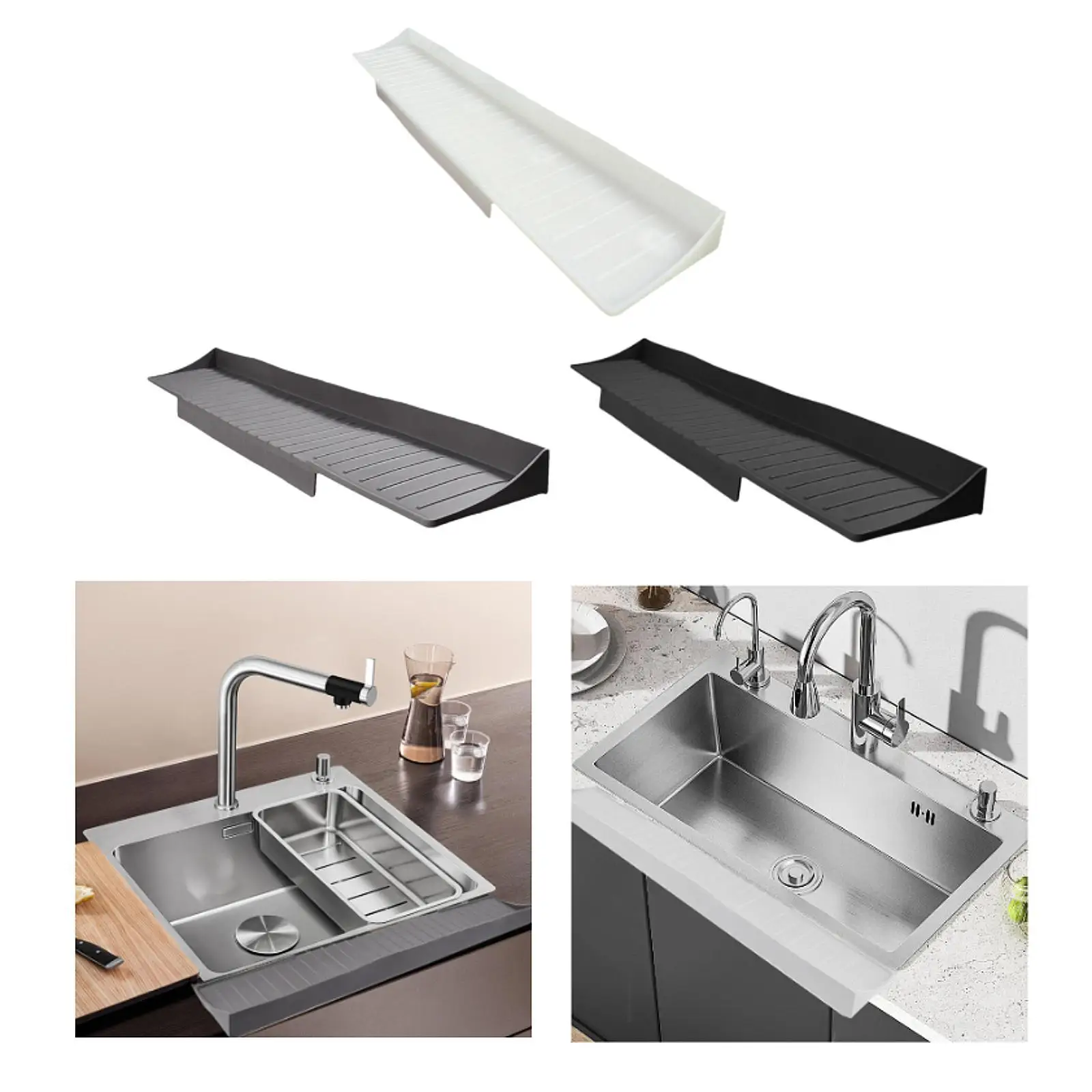 Kitchen Silicone Draining Mat Splash Guard for Bathroom Kitchen Sink Counter