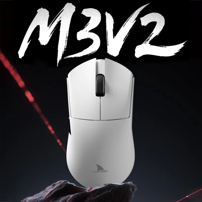 Darmoshark m3v2 três modos 58g design leve sem fio jogo mouse paw3395 longa resistência grande mão design esports mouse presentes