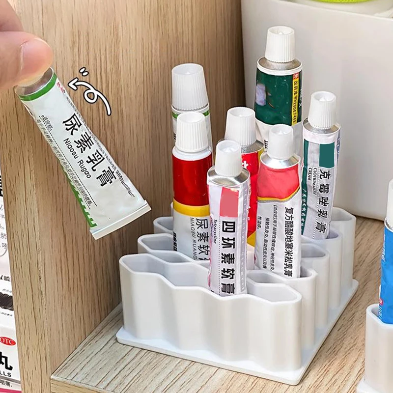 حامل مرهم سطح المكتب حامل مرهم مادة السيليكون مستحضرات التجميل تخزين الرف حامل قلم مقصورة مرهم المنزل المنظم