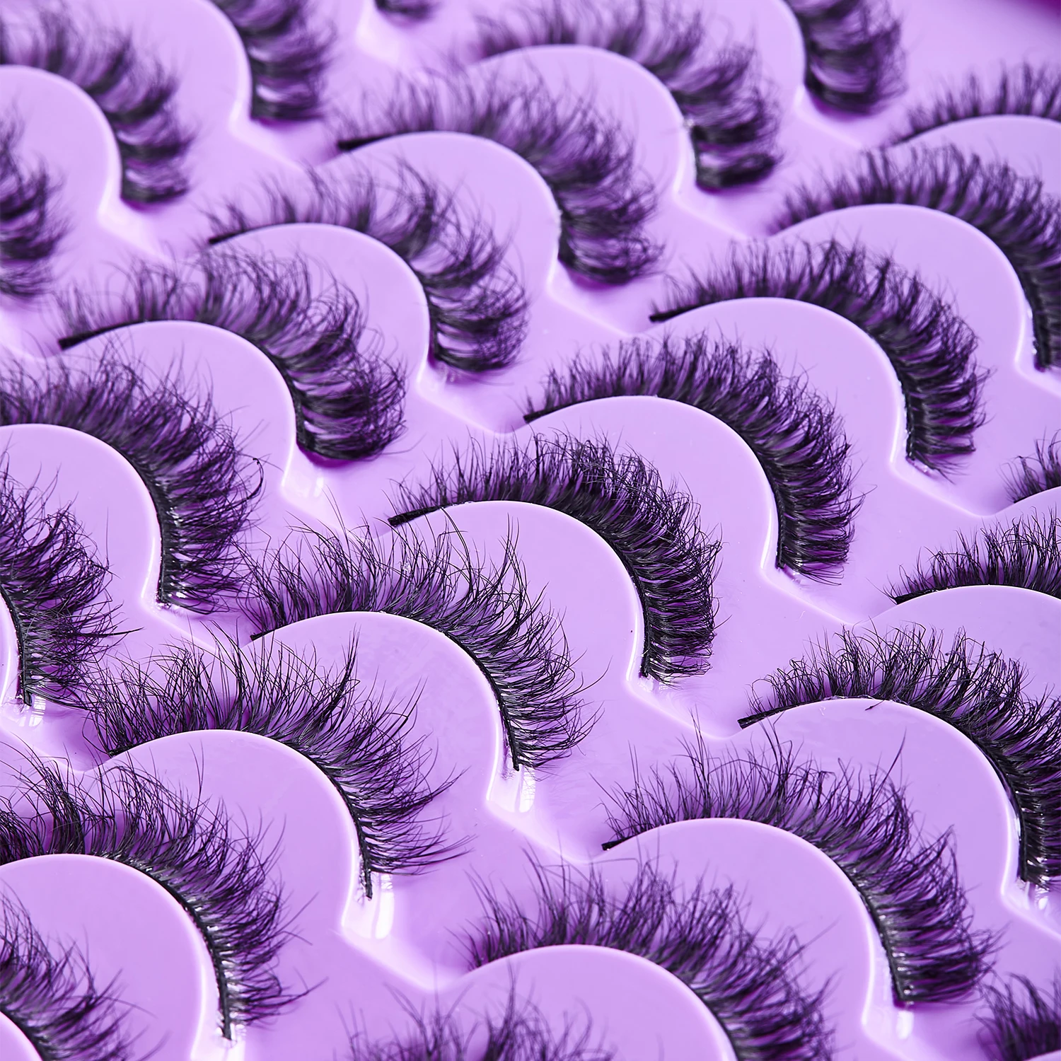 40Pairs Fake Eyelashes Wholesale Bulk Messy Fluffy Faux Mink Lashes Makeup Vendor D Curl Russian Strip Lashes
