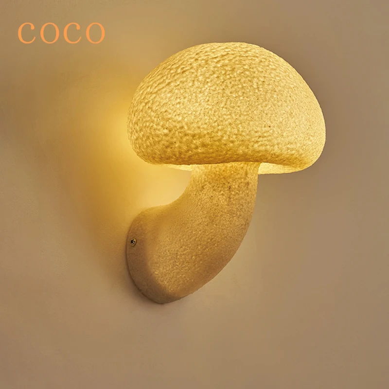 

COCO Wabi Sabi Style Mushroom Wall Lamp Living Room Bedroom Home Decoration Led Bedside Wall Lamp Indoor and Outdoor Wall Lamp