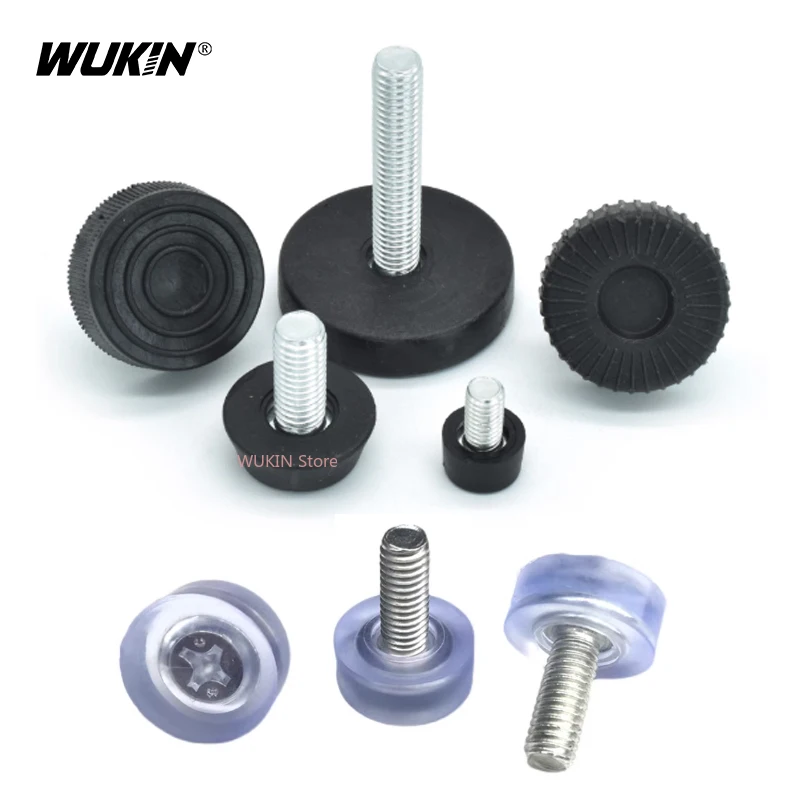 Adjustable Furniture Feet Clear Pad Screw Plastic Furniture Table Chair Sofa Leg Anti-slip Feet  Bolt Pad M6 M8