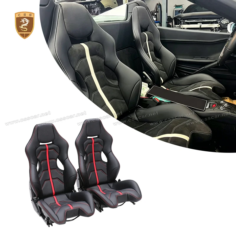 1 Pair Car Racing Seats For Ferrari SF90 296 458 488 F12 812 Universal High Quality Dry Carbon Fiber Interior Bucket Seats
