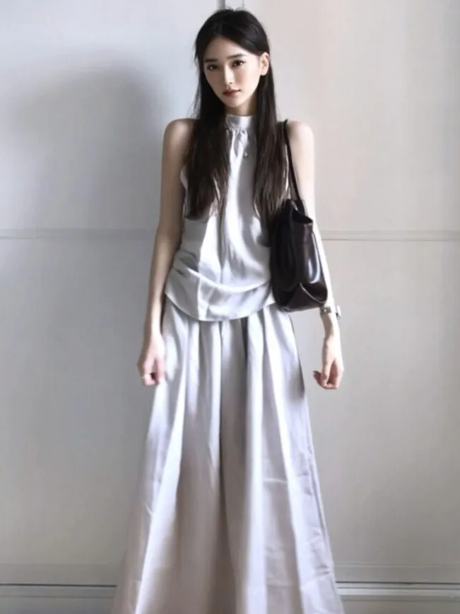 

Elegant Two-Piece Set Vest Top Skirt Gentle Style Very Beautiful Summer 2026 Fashion Women's Comfortable Warm Mid-Elastic Hig...