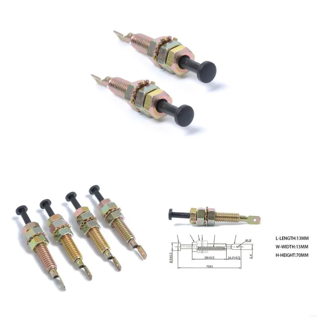 F1CF 2/4Pcs 12V Mount Pin Switch Momentary Universal Door Jamb Flange Light Hood Mount Switch for Car Truck