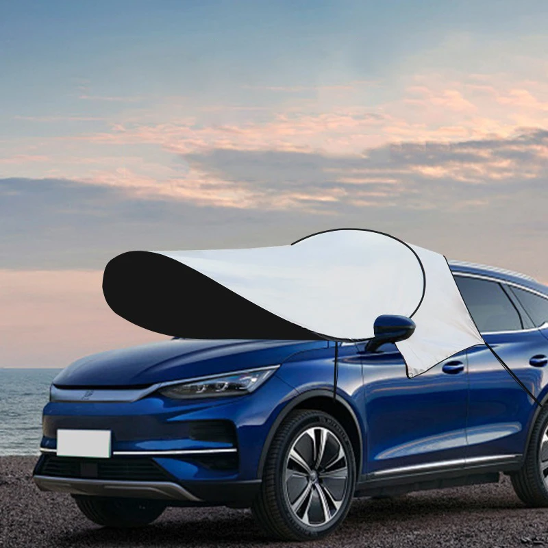 Car Sunshade Interior Windshield Cover Sunshade Umbrella Black Rubber Sunscreen Insulation Titanium Silver Windshield Sunshades