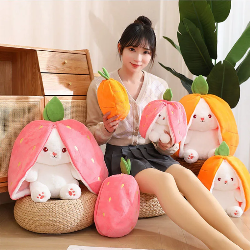 Easter Cute Bunny Plush Baby Toys Long Ears Rabbit Doll Soft Plush Toys Rabbit Stuffed Soft Toy Throw Pillow For Women Children