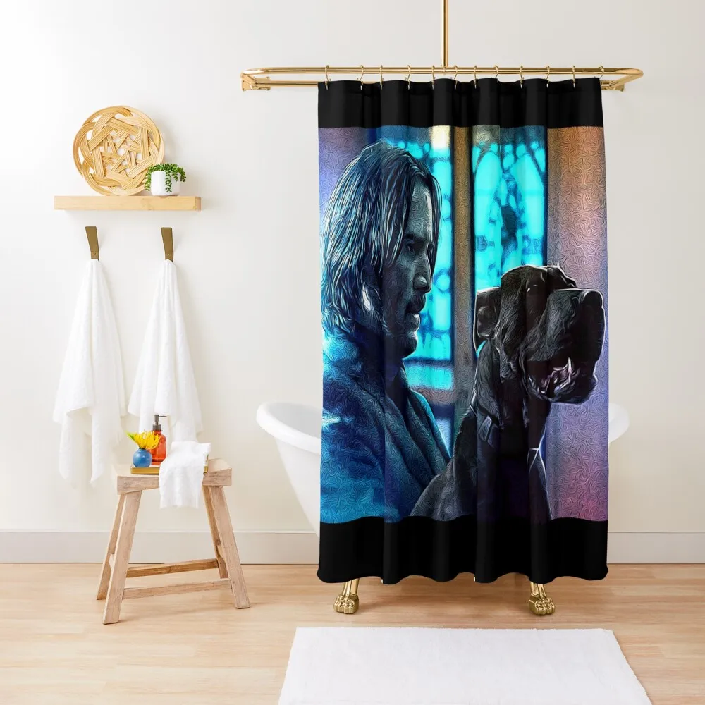 

John Wick and Dog Shower Curtain Bathroom Accessories Shower Waterproof Shower Set For Bathroom Bathroom For Curtain