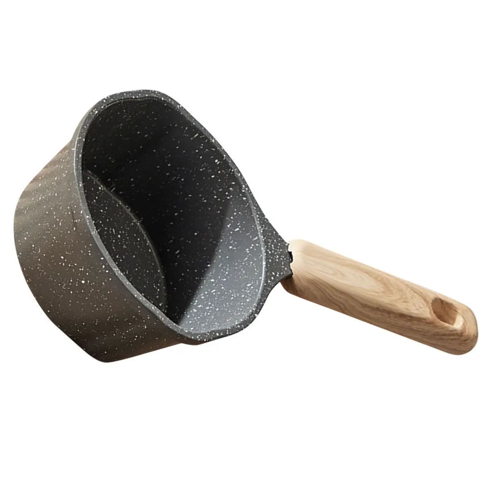 

Multi Purpose Small Cooking Pot Non Stick Surface Thick Body for Even Heating Suitable for Milk Butter Oil Spout Design Pan
