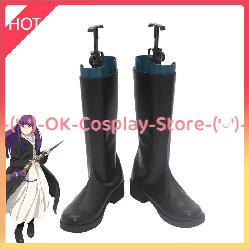 Anime Frieren at the Funeral Fern Cosplay Shoes Halloween Carnival Boots Cosplay Prop PU Leather Shoes Custom Made