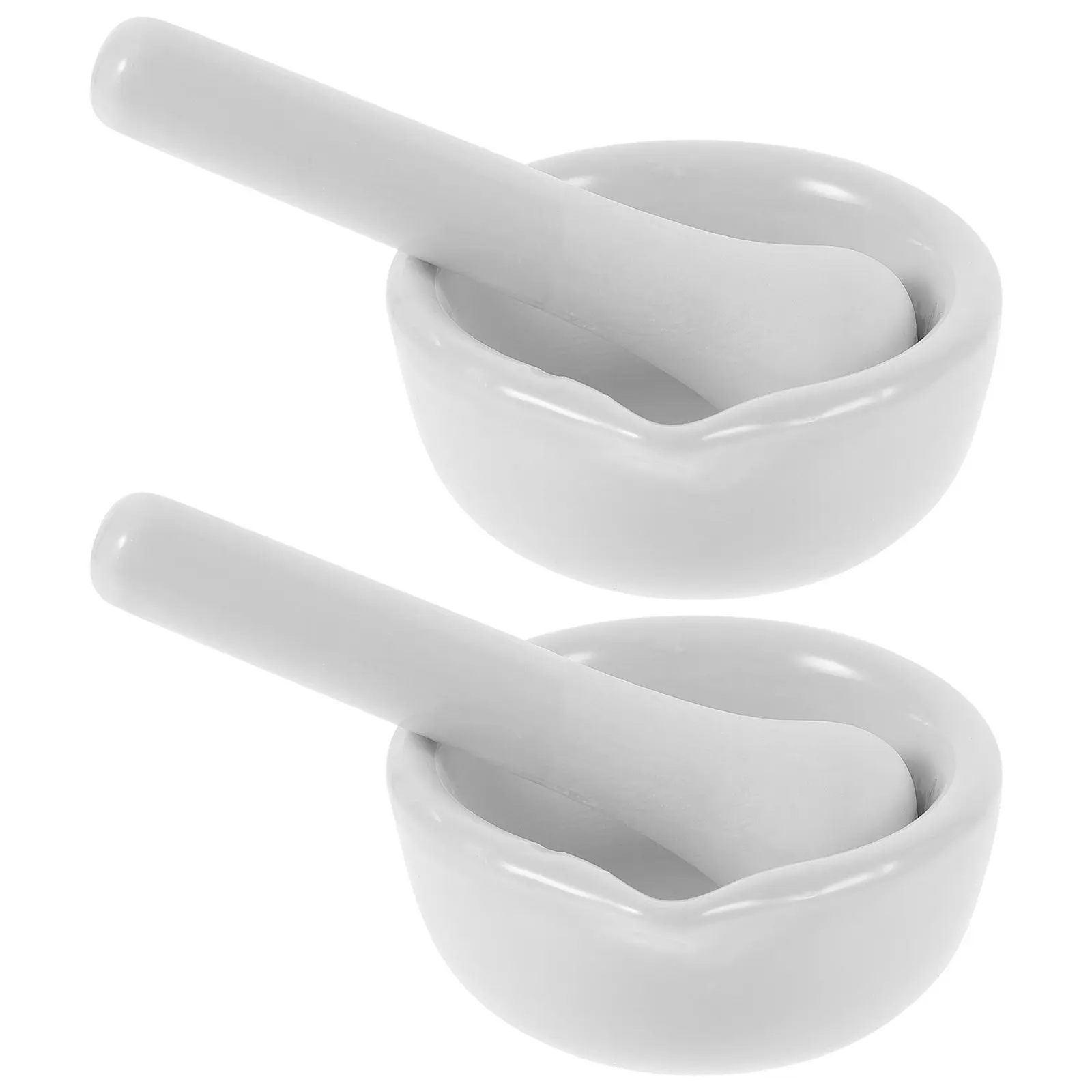2Sets Porcelain Pestle Set Professional Medicine Masher Bowl Ergonomic Comfort Grip Smooth Edges Fast Efficient Spice Grinder