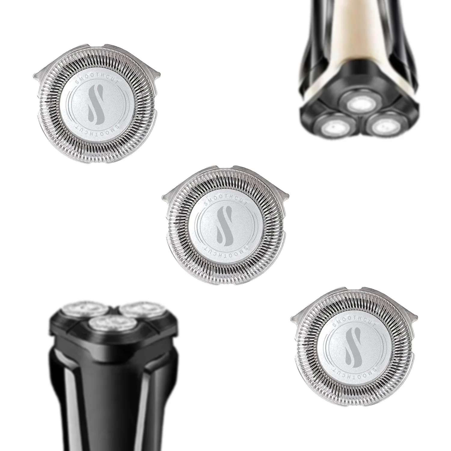 4/8/12pcs Replacement Shaver Heads for Skull Shaver Pitbull Gold PRO, Pitbull Silver PRO, Palm Electric Razor Parts for Bald Me