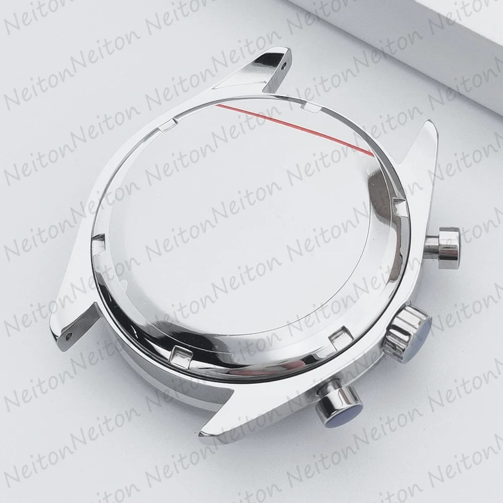 For VK63 Moon Watch 39.7MM Case Moon Pattern Back Chronograph Stainless Steel Metal Material Fits Speed Master Watch Cases Parts image 3