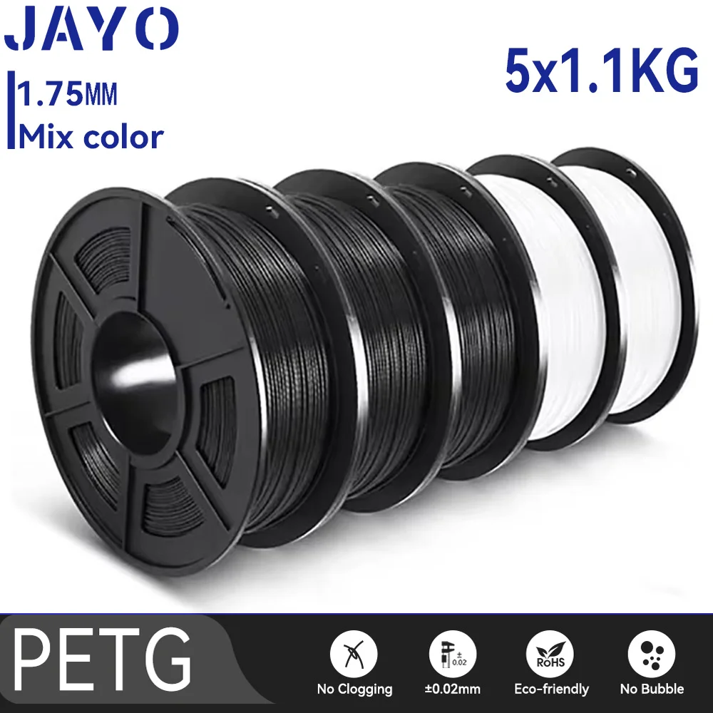 

Прозрачная нить JAYO 3D PETG/PETG 1,75 мм нить для принтера Bambu FDM 3D принтер PETG аккуратно обмотанный материал для 3D-печати