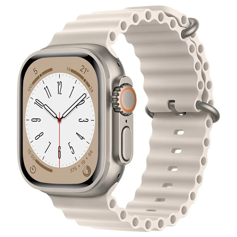 

For The Popular and Fashionable Silicone Ocean-colored Strap of Apple Watch, Apple Watch 8/9/10 Ultra Sporty Silicone Strap
