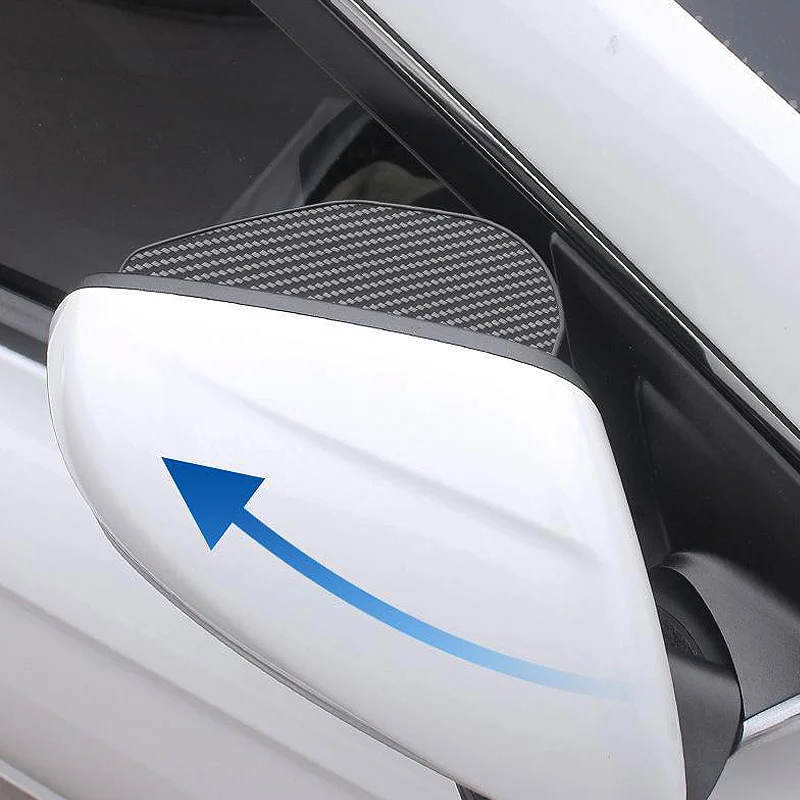 Cubierta para espejo retrovisor de coche, Protector de espejo lateral de fibra de carbono, impermeable, ceja de lluvia, accesorios universales para