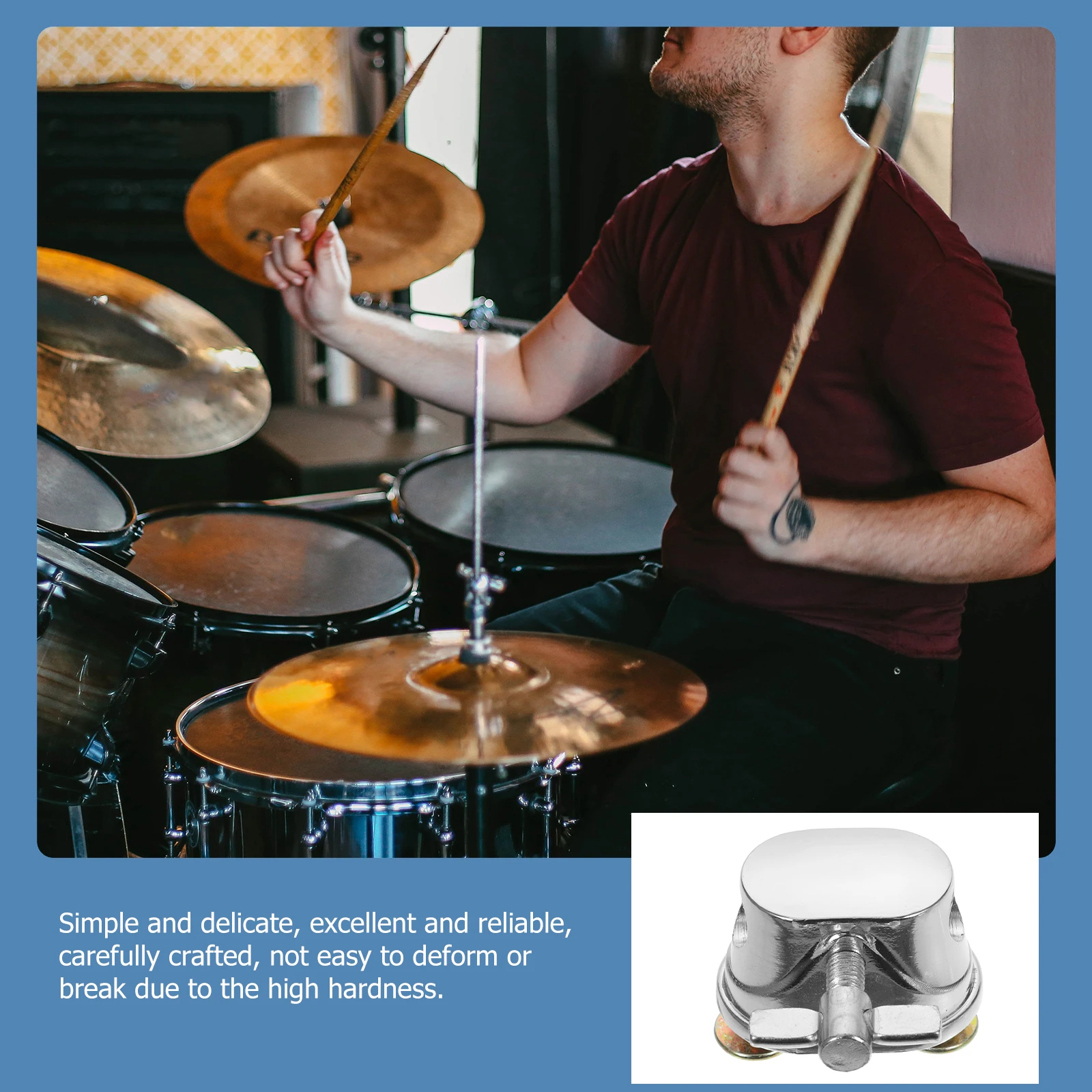 

Drum Saddle Regulator 52mm Height Adjustable Bracket for Snare Tom Mount Drum Kit Accessories Durable Material Easy Install