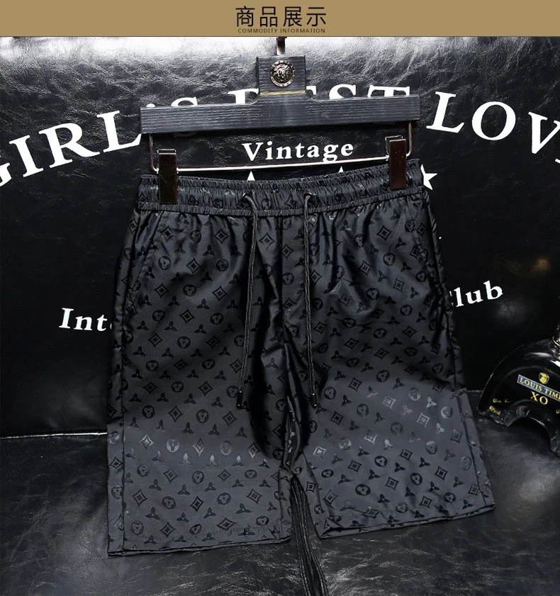 

Европейский участок, высококачественные жаккардовые шорты, мужские летние новые трендовые облегающие брюки с пятью точками, мужские пляжные брюки из ледяного шелка, прилив