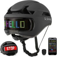 Casco de ciclismo con pantalla LED, casco LED de bicicleta deportiva ajustable moldeado integralmente para hombres y mujeres, bicicleta de montaña y carretera