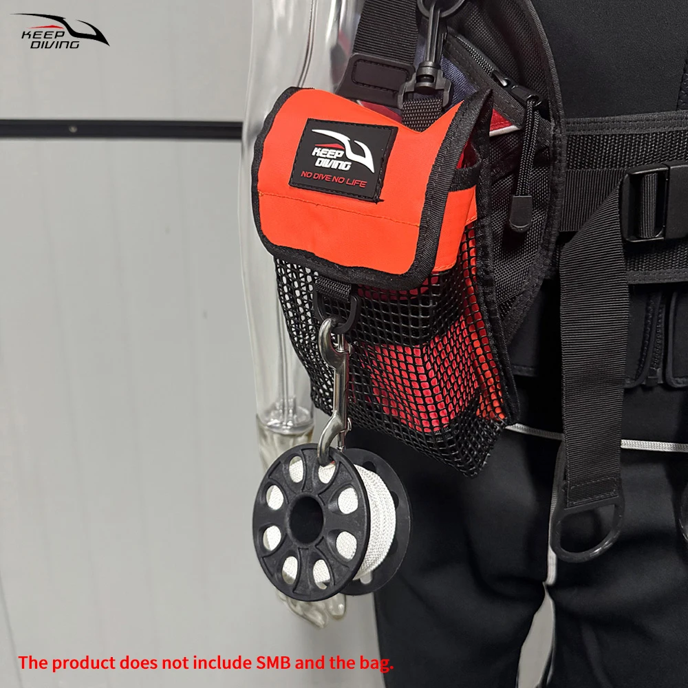 1 قطعة 30 متر/50 متر الغوص عززت النايلون بكرة إصبع بكرة مع الفولاذ المقاوم للصدأ مزدوجة نهاية هوك SMB غواص أدناه المعدات