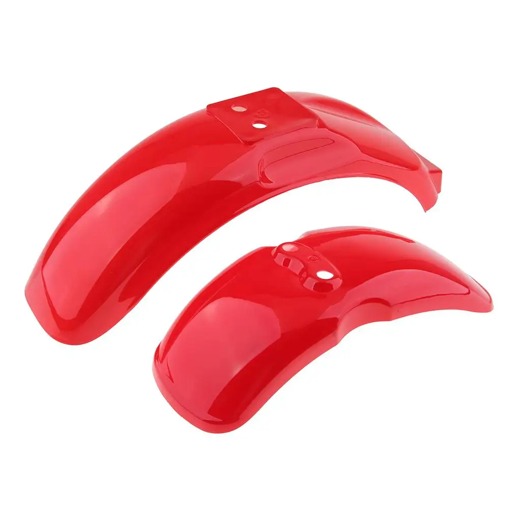 Durable Front Rear Motorcycle Mudguard Fender Red Plastic Universal Fit Custom Bike Parts Equipment for Offroad Riding