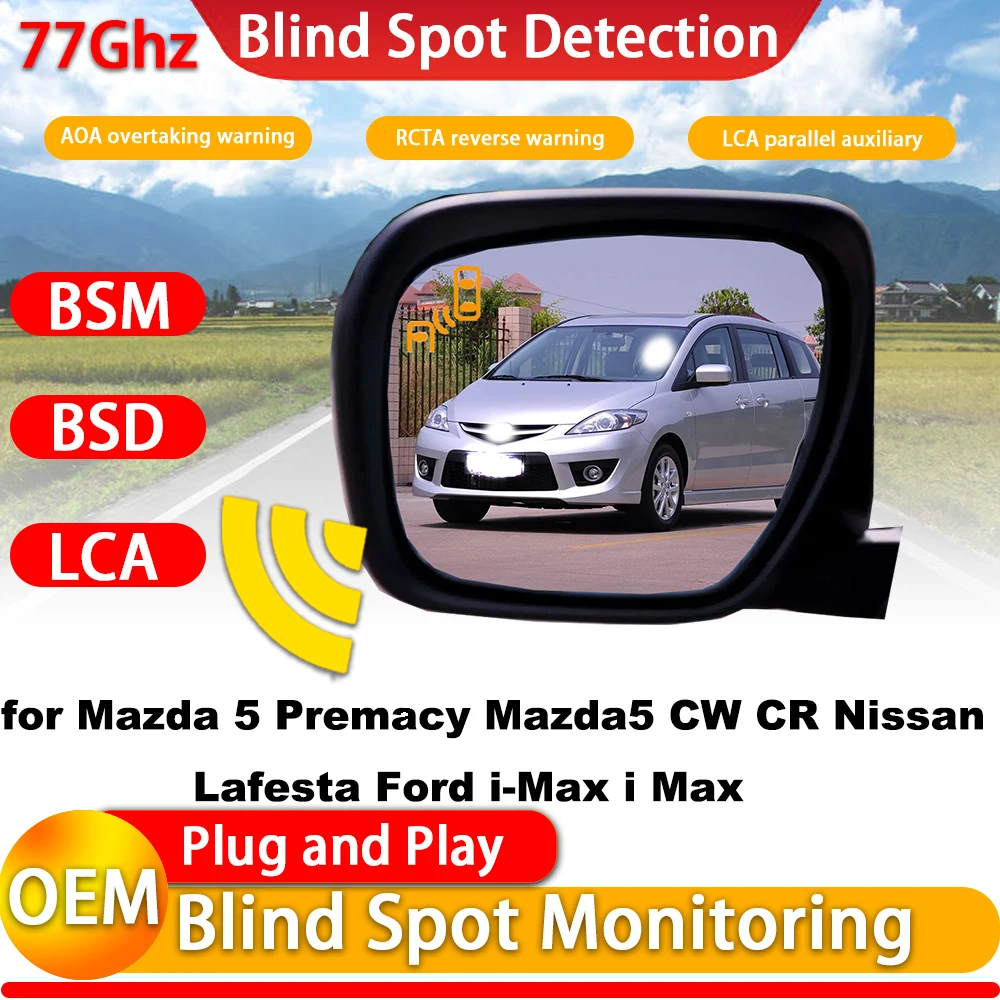 for Mazda 5 Premacy Mazda5 CW CR Nissan Lafesta Ford i-Max i Max Blind Spot Assist Monitor Monitoring Detection BSM BSA System