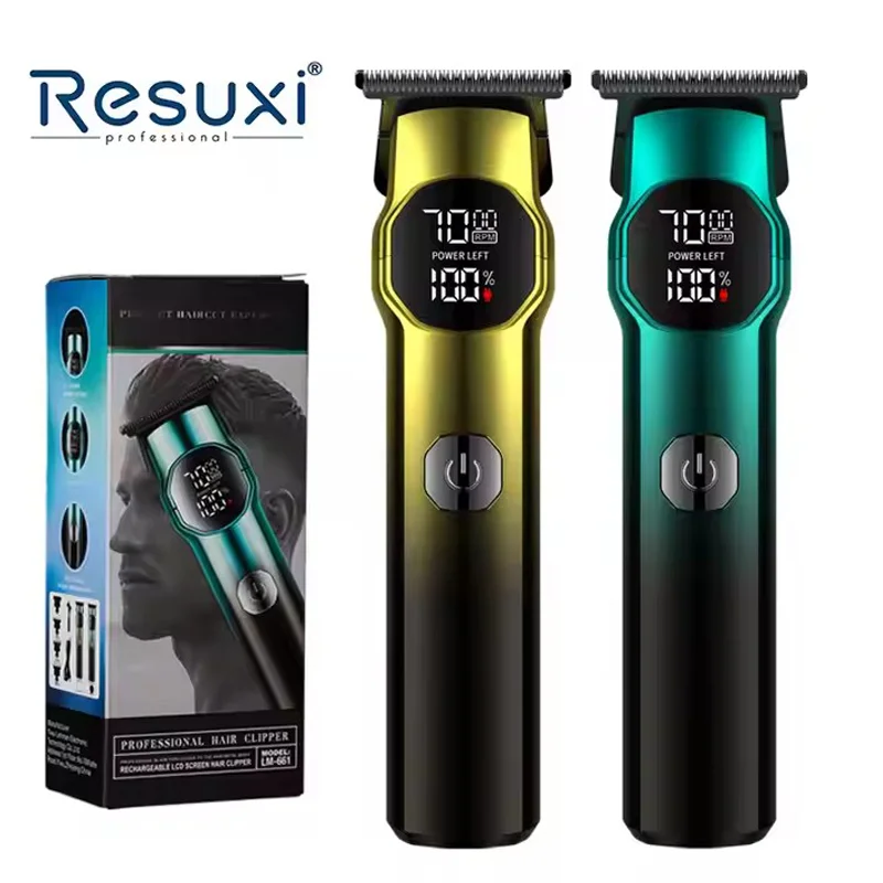 

Resuxi LM-661 Rechargeable Beard Powerful LCD Display Hair Trimmers for Men Professional and Cordless Use